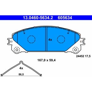 Bremsbelagsatz Scheibenbremse ATE 13.0460-5634.2 für Lexus RX