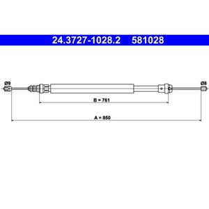 Seilzug Feststellbremse ATE 24.3727-1028.2 für Renault Safrane I