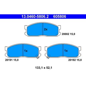 Bremsbelagsatz Scheibenbremse ATE 13.0460-5806.2 für Ford Kia Econovan Besta