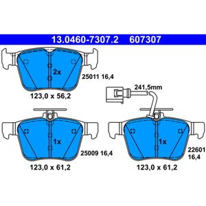 Bremsbelagsatz Scheibenbremse ATE 13.0460-7307.2 für Audi A3 Sportback TT