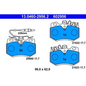 Bremsbelagsatz Scheibenbremse ATE 13.0460-2956.2 für Peugeot 205 I 309 II