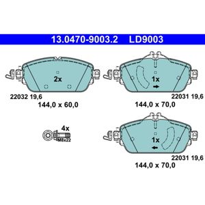 Bremsbelagsatz Scheibenbremse ATE 13.0470-9003.2 für Mercedes-Benz C