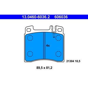 Bremsbelagsatz Scheibenbremse ATE 13.0460-6036.2 für Mercedes-Benz S