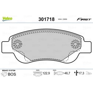 Bremsbelagsatz Scheibenbremse VALEO 301718 für Citroën Peugeot C1