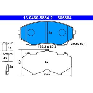 Bremsbelagsatz Scheibenbremse ATE 13.0460-5884.2