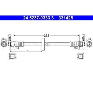 Bremsschlauch ATE 24.5237-0333.3 für VW Golf II Passat B3/B4 Corrado