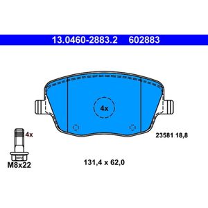 Bremsbelagsatz Scheibenbremse ATE 13.0460-2883.2 für Skoda VW Seat Roomster Polo