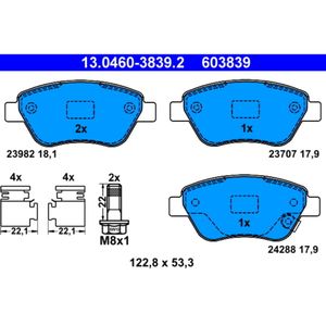 Bremsbelagsatz Scheibenbremse ATE 13.0460-3839.2 für Opel Corsa D Adam