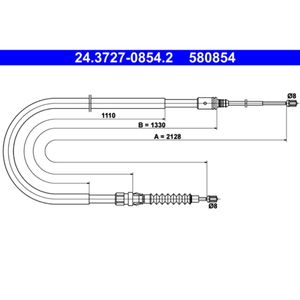 Seilzug Feststellbremse ATE 24.3727-0854.2 für Peugeot 308 SW I