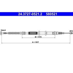 Seilzug Feststellbremse ATE 24.3727-0521.2 für Alfa Romeo Fiat Lancia 155 Tipo