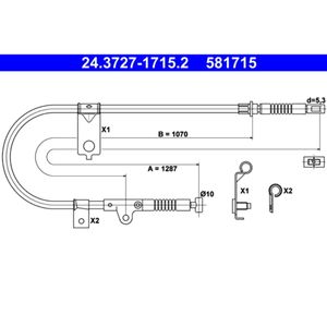 Seilzug Feststellbremse ATE 24.3727-1715.2