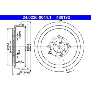 Bremstrommel ATE 24.0220-0044.1 (2 Stk.)