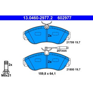 Bremsbelagsatz Scheibenbremse ATE 13.0460-2977.2 für Peugeot Fiat Citroën Boxer