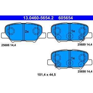 Bremsbelagsatz Scheibenbremse ATE 13.0460-5654.2 für Peugeot Citroën 4008