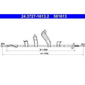 Seilzug Feststellbremse ATE 24.3727-1613.2 für Honda CR-V III