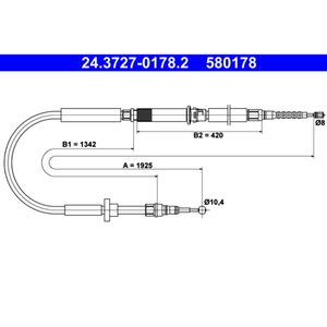 Seilzug Feststellbremse ATE 24.3727-0178.2 für Audi A6 C5 Avant Allroad