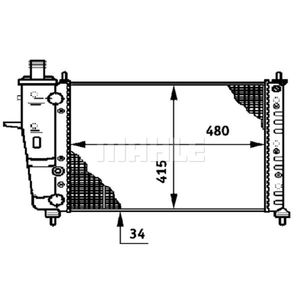 Kühler Motorkühlung MAHLE CR 598 000S für Fiat Brava