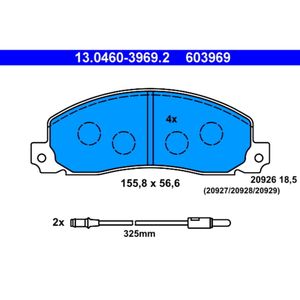 Bremsbelagsatz Scheibenbremse ATE 13.0460-3969.2 für Renault Opel Trafic Arena