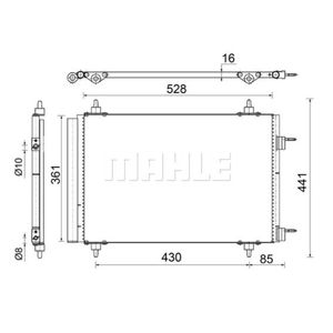 Kondensator Klimaanlage MAHLE AC 554 000S für Peugeot Citroën 5008 C4 Picasso I