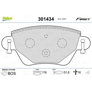 Bremsbelagsatz Scheibenbremse VALEO 301434 für Jaguar Ford X-Type I Mondeo III