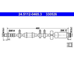 Bremsschlauch ATE 24.5112-0465.3 für Peugeot Fiat Citroën Boxer Ducato Jumper