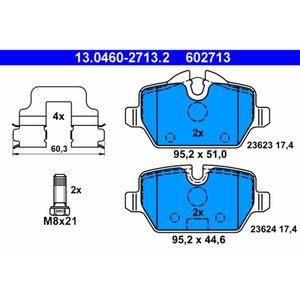 Bremsbelagsatz Scheibenbremse ATE 13.0460-2713.2 für Mini BMW Countryman