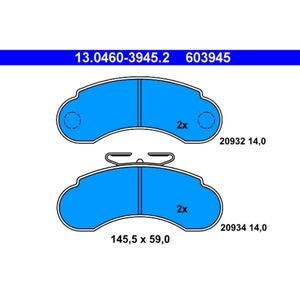 Bremsbelagsatz Scheibenbremse ATE 13.0460-3945.2 für Mercedes-Benz MB