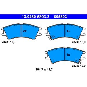 Bremsbelagsatz Scheibenbremse ATE 13.0460-5803.2 für Hyundai Atos