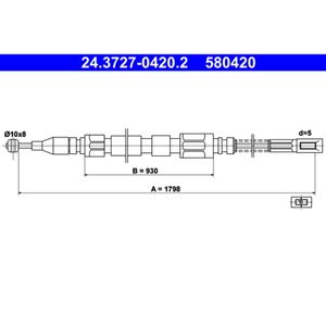 Seilzug Feststellbremse ATE 24.3727-0420.2 für Mercedes-Benz T1