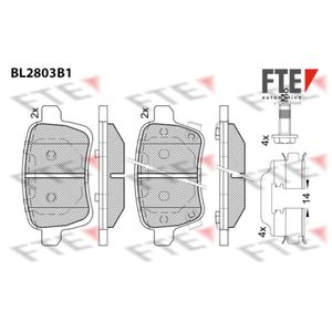 Bremsbelagsatz Scheibenbremse FTE 9011097 für Opel Adam Corsa E