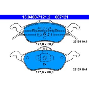 Bremsbelagsatz Scheibenbremse ATE 13.0460-7121.2 für Ford Focus I