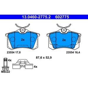 Bremsbelagsatz Scheibenbremse ATE 13.0460-2775.2 für Citroën DS C4 II Ds4