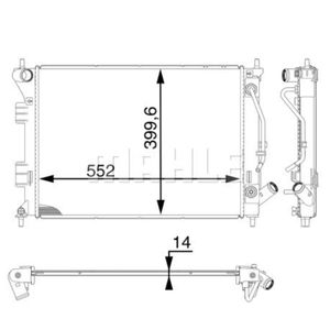 Kühler Motorkühlung MAHLE CR 1976 000P für Hyundai Kia I30 Cerato III Cee'd