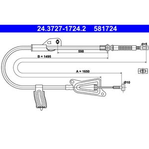 Seilzug Feststellbremse ATE 24.3727-1724.2