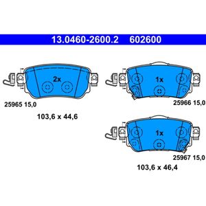 Bremsbelagsatz Scheibenbremse ATE 13.0460-2600.2 für Renault Kadjar Koleos II