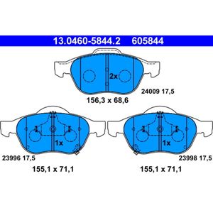 Bremsbelagsatz Scheibenbremse ATE 13.0460-5844.2