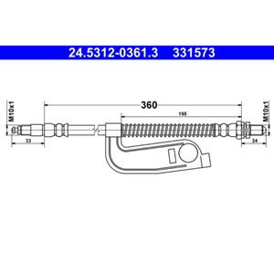 Bremsschlauch ATE 24.5312-0361.3 für Ford Fiesta IV Courier Puma