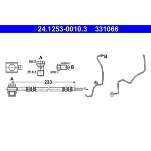 Bremsschlauch ATE 24.1253-0010.3 für Audi Skoda VW Seat A3