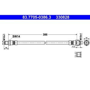 Bremsschlauch ATE 83.7705-0386.3 für Mercedes-Benz C