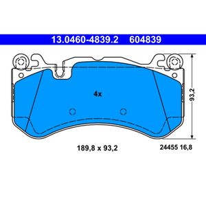 Bremsbelagsatz Scheibenbremse ATE 13.0460-4839.2 für Mercedes-Benz C