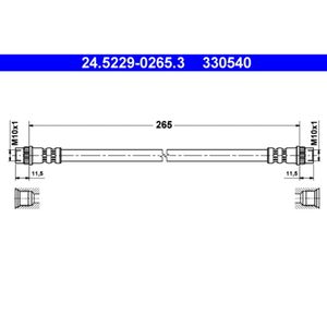 Bremsschlauch ATE 24.5229-0265.3 für Renault Citroën Clio I AX