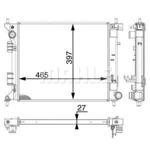 Kühler Motorkühlung MAHLE CR 1981 000P für Hyundai Kia Elantra V Cee'd I30