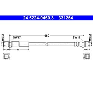 Bremsschlauch ATE 24.5224-0460.3 für Mercedes-Benz Puch G