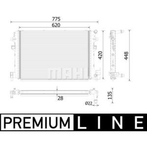 Niedertemperaturkühler Ladeluftkühler MAHLE CR 959 000P für Seat VW Audi Skoda