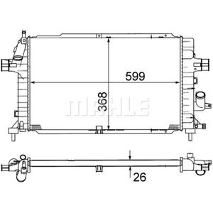 Kühler Motorkühlung MAHLE CR 1687 000S für Opel Astra H Caravan