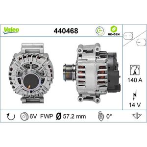 Generator VALEO 440468 für VW Audi Seat Skoda Cupra Scirocco III A3 Sportback Q7