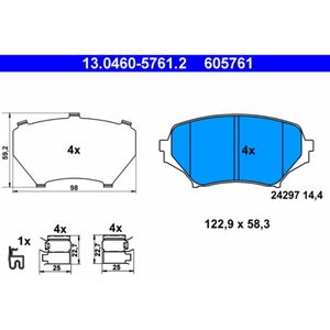 Bremsbelagsatz Scheibenbremse ATE 13.0460-5761.2