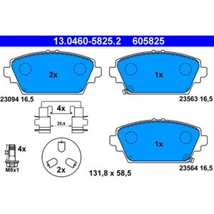 Bremsbelagsatz Scheibenbremse ATE 13.0460-5825.2 für Honda MG Accord VI ZR