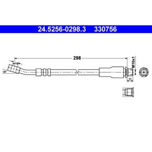 Bremsschlauch ATE 24.5256-0298.3 für Opel Corsa C Combo Tigra Twintop