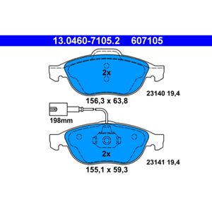 Bremsbelagsatz Scheibenbremse ATE 13.0460-7105.2 für Alfa Romeo Lancia 156 Lybra